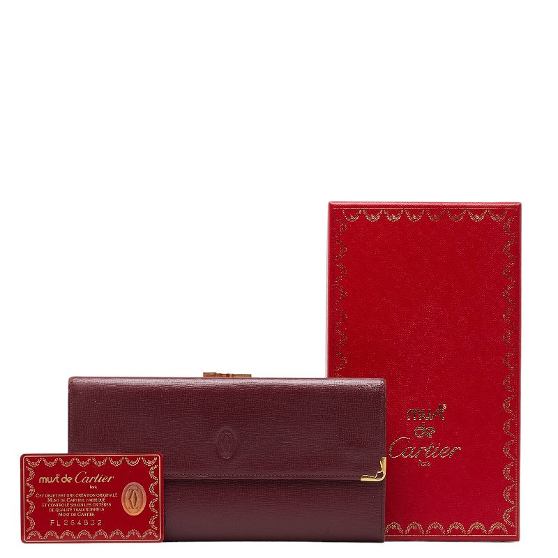 Cartier Must de Cartier Long Wallet  Leather Short Wallet in Good condition