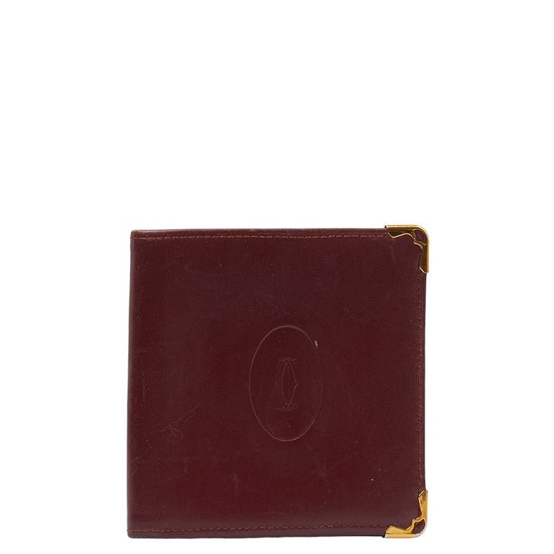 Cartier Mustline Bifold Wallet  Leather Short Wallet in Good condition