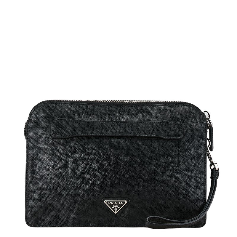 Prada Saffiano Leather Clutch Bag Leather Clutch Bag in Good condition
