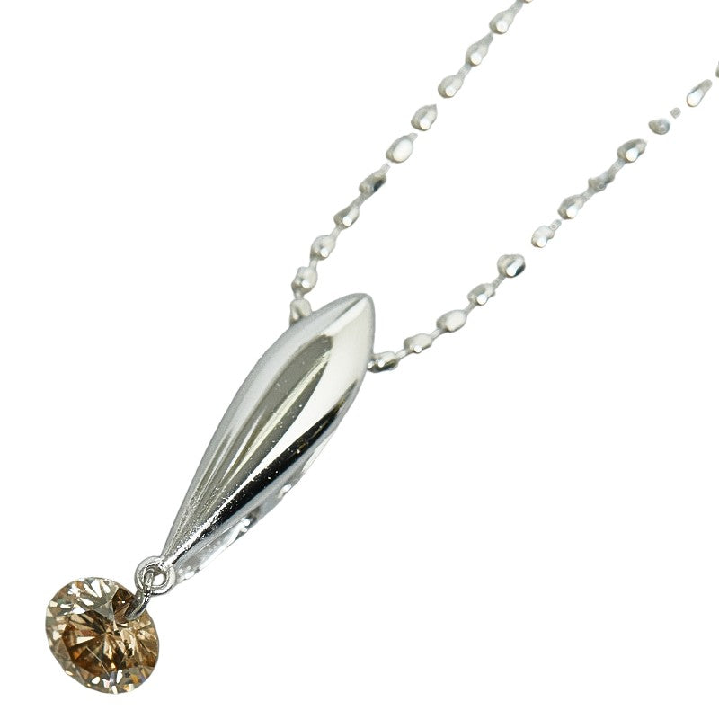 K18WG White Gold Diamond Pendant Necklace