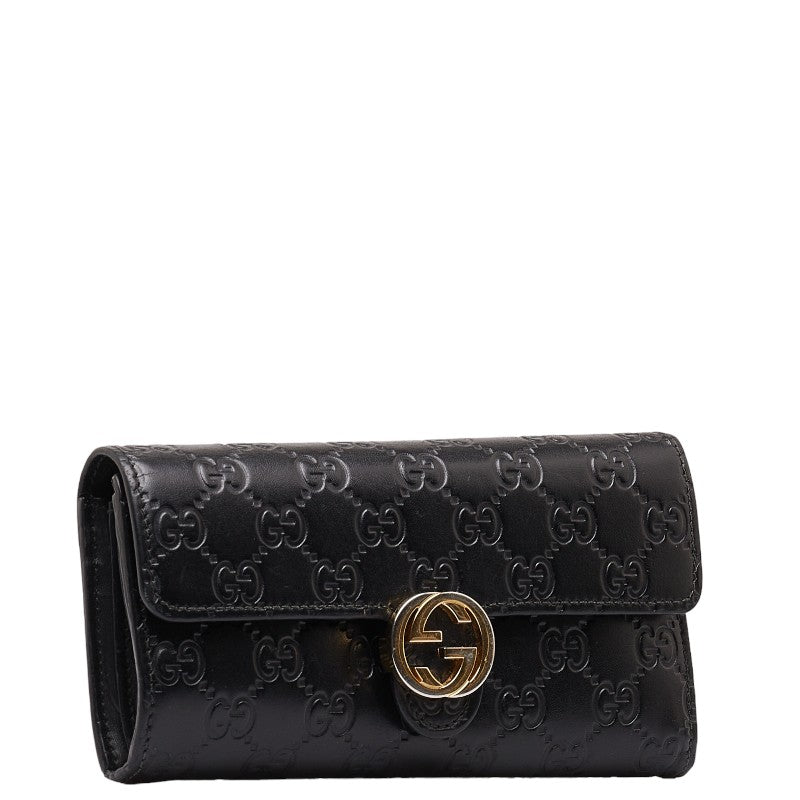 Guccissima Leather Interlocking G Long Wallet 369663