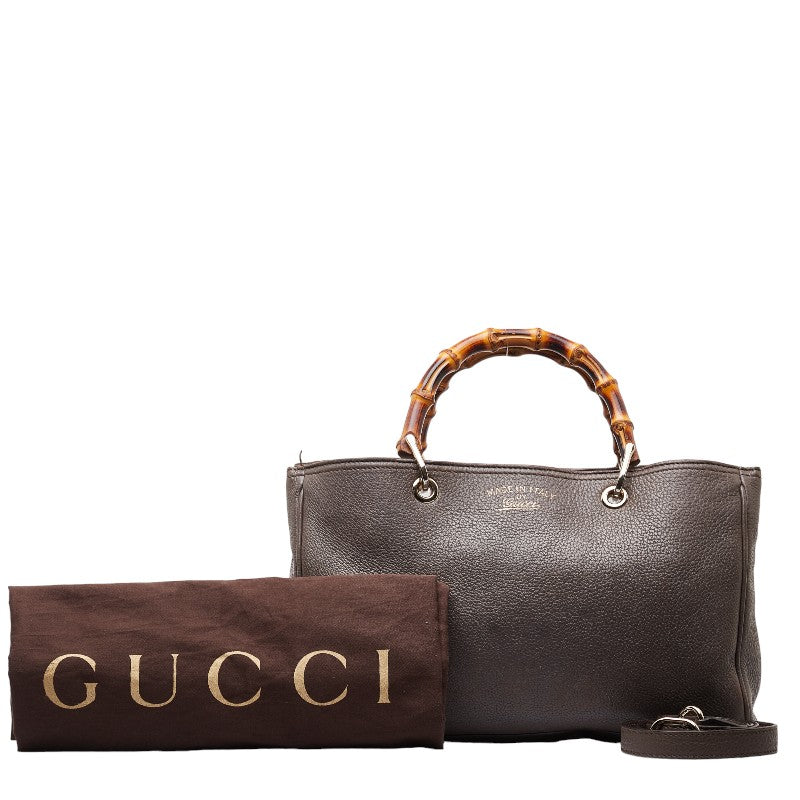 Gucci Bamboo Shopper Top Handle Bag Leather Handbag in Fair condition