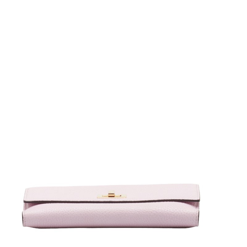 Fendi Peekaboo Leather Long Wallet 8M0427 Pink Gold in Good Condition