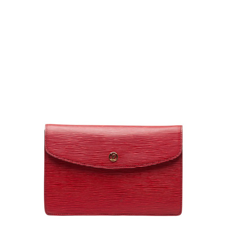 Louis Vuitton Epi Montaigne 27 Clutch Bag M52657 Castilian Red Leather in Good Condition