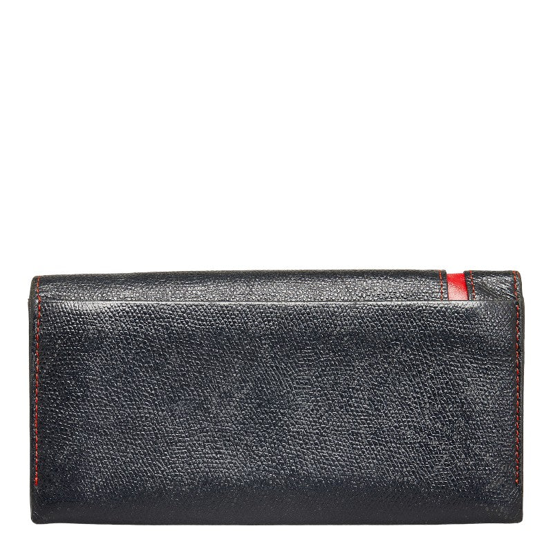 CASTELBAJAC Leather Long Wallet Black Red