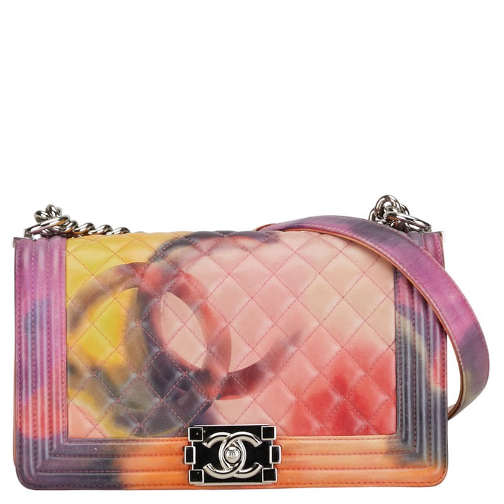 Chanel Boy Graffiti Leather Chain Shoulder Bag