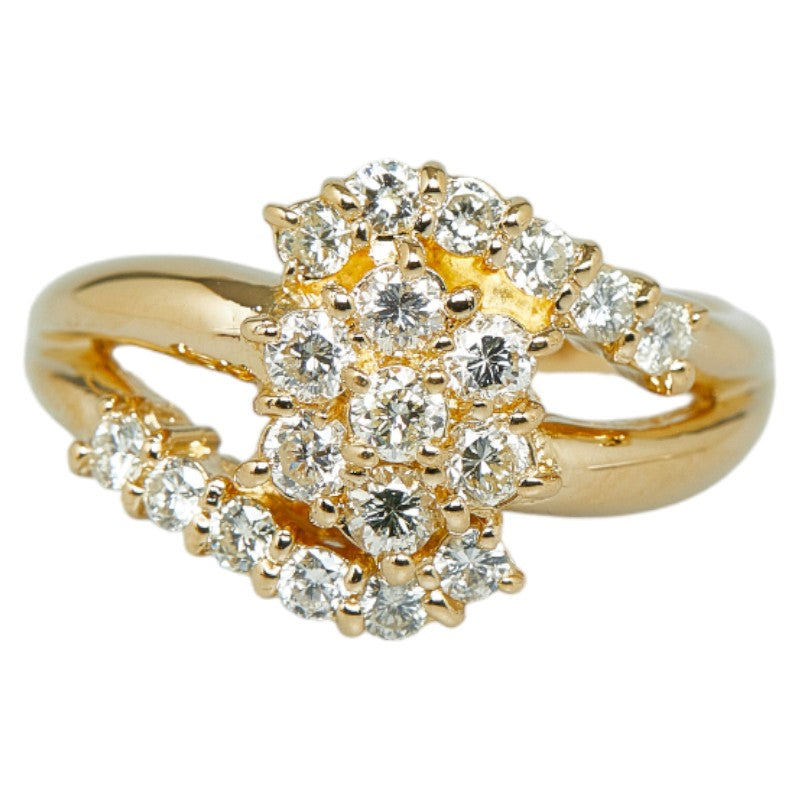 K18YG Yellow Gold Diamond Ring 0.79ct 12号