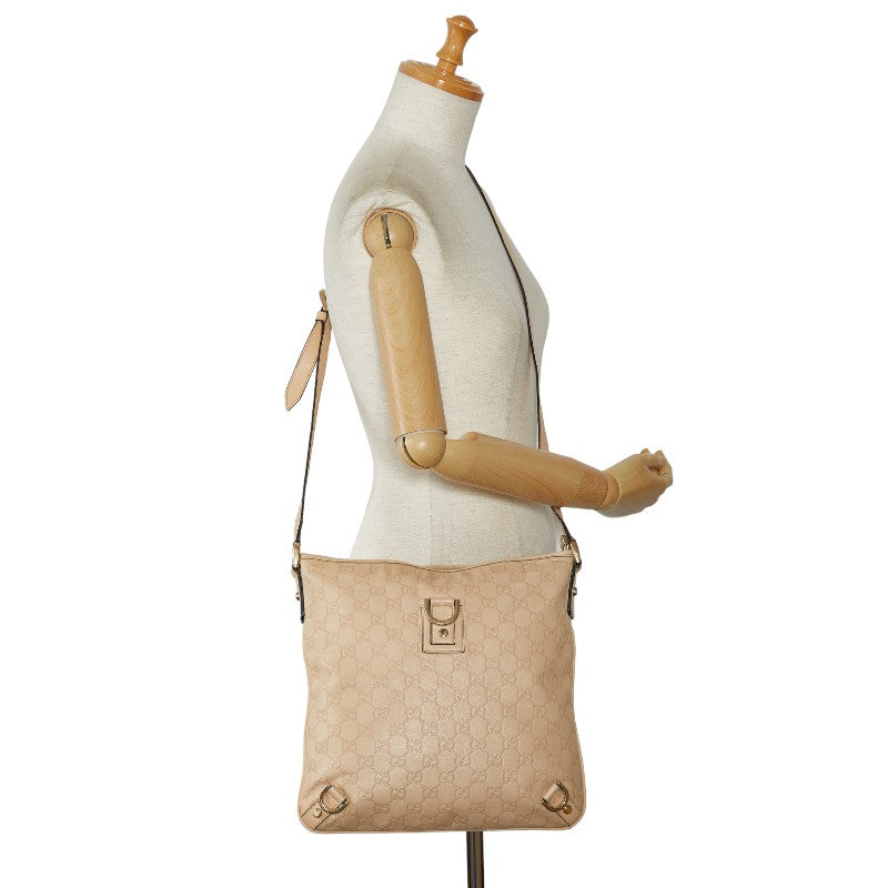 Gucci Leather Abbey Shoulder Bag Beige