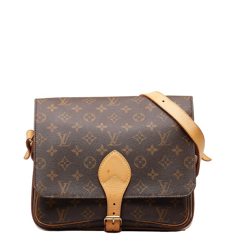 Louis Vuitton Monogram Cartouchiere GM Shoulder Bag M51252 Brown PVC Leather in Good Condition