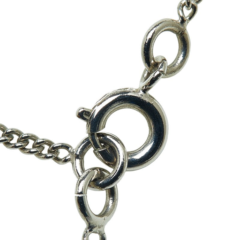 Salvatore Ferragamo Rhinestone Necklace Silver Metal