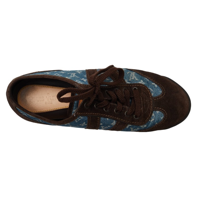 Louis Vuitton Monogram Denim Suede Sneakers