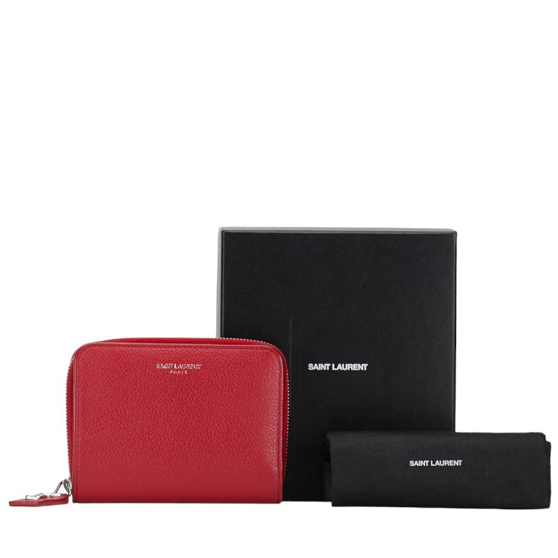 YSL Logo Leather Bifold Wallet GUE414661 Red