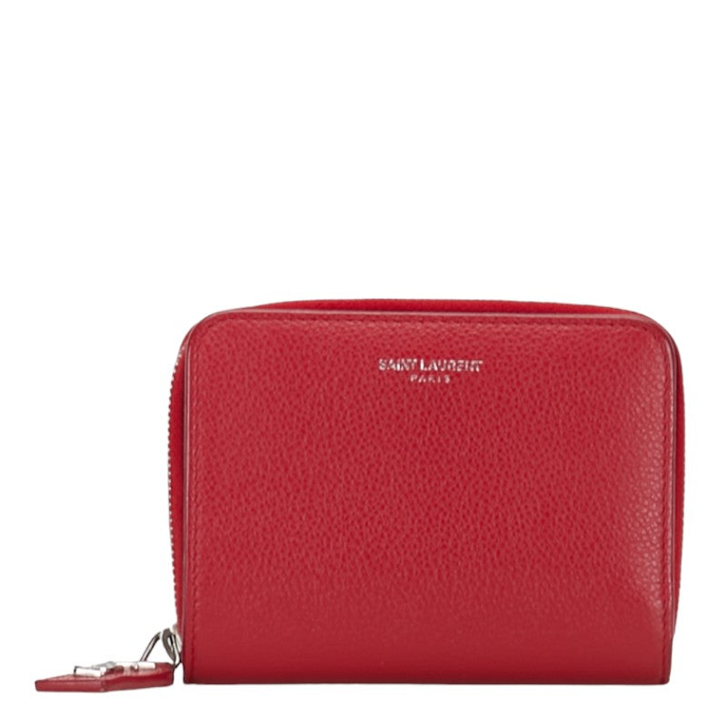 YSL Logo Leather Bifold Wallet GUE414661 Red