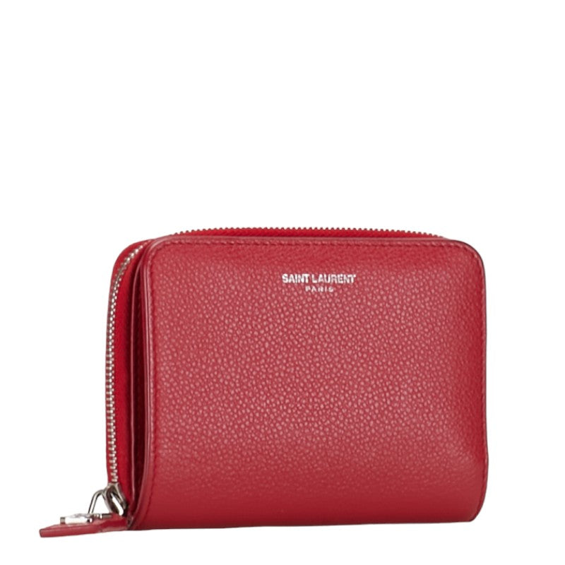 YSL Logo Leather Bifold Wallet GUE414661 Red