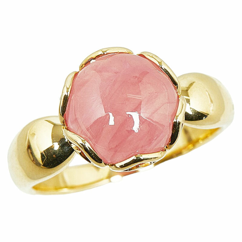 K18YG Yellow Gold Rhodochrosite Ring 16 in Excellent Condition