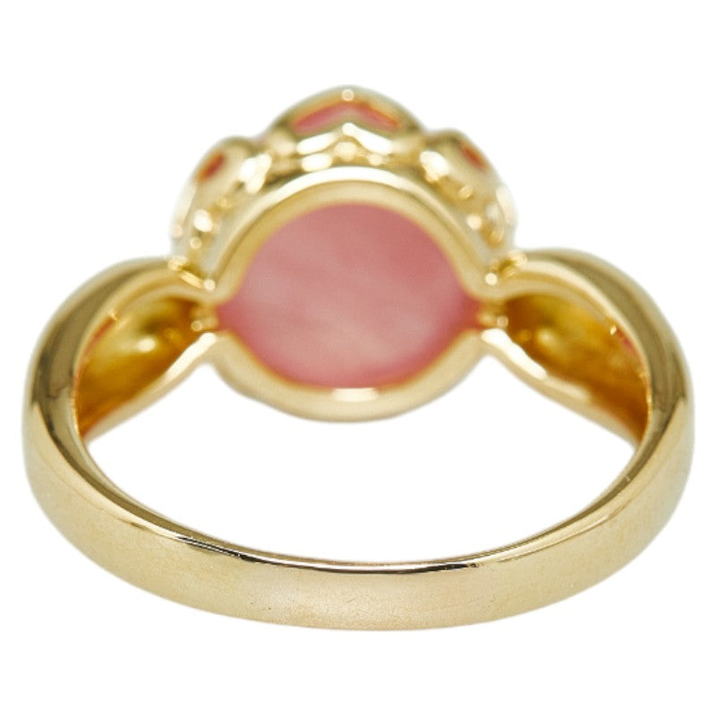 K18YG Yellow Gold Rhodochrosite Ring 16 in Excellent Condition