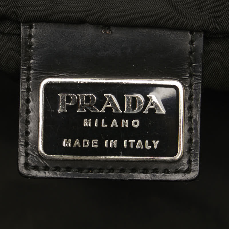 Prada Nylon Triangle Logo Plate Shoulder Bag