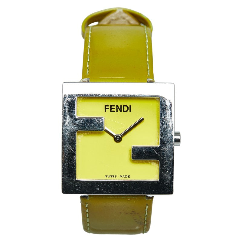 Fendi FF Logo Quartz Watch Stainless Steel Enamel 012-4000L-024 in Very Good Condition