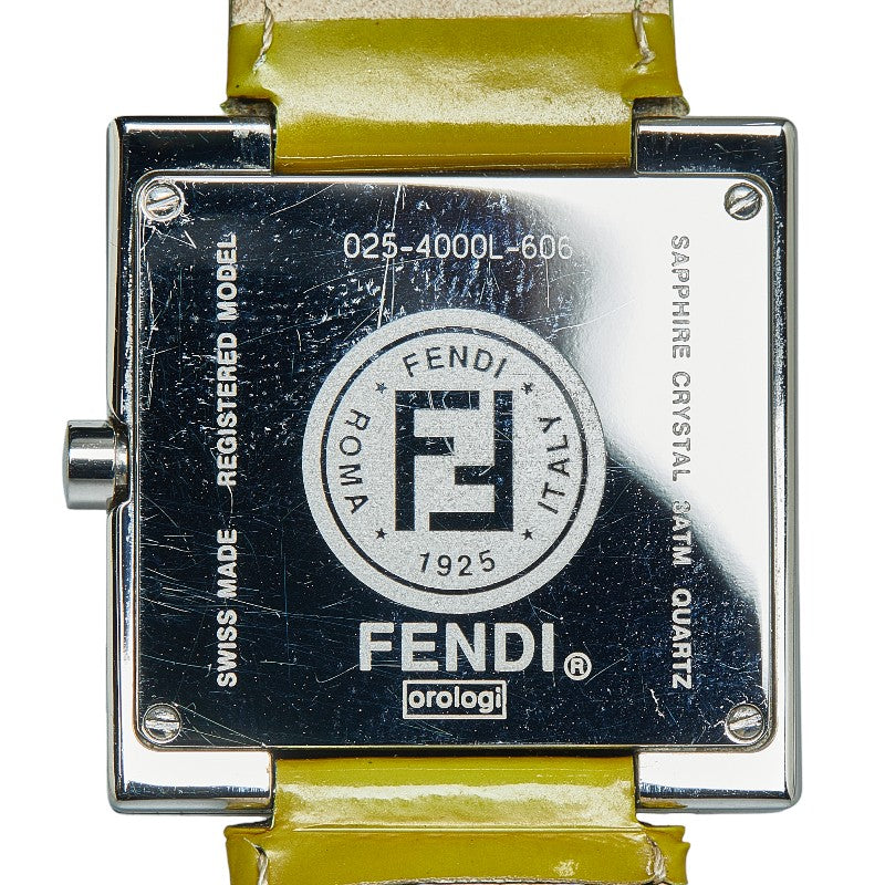 Fendi FF Logo Quartz Watch Stainless Steel Enamel 012-4000L-024 in Very Good Condition