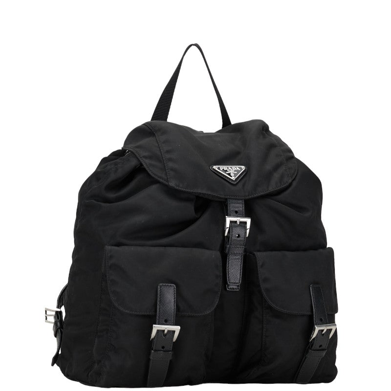Prada Tessuto Double Pocket Backpack Canvas Backpack in Good condition