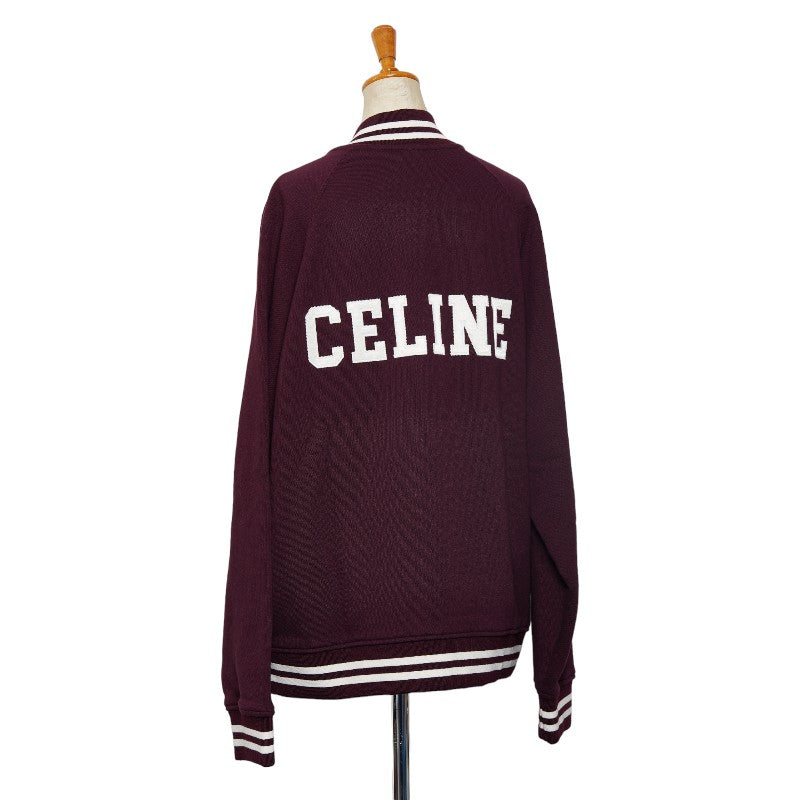 Celine Cotton Teddy Jacket Bordeaux L