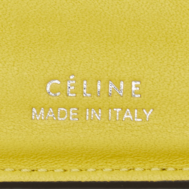 Celine Small Folded Multifunction Leather Trifold Wallet in Very Good Condition