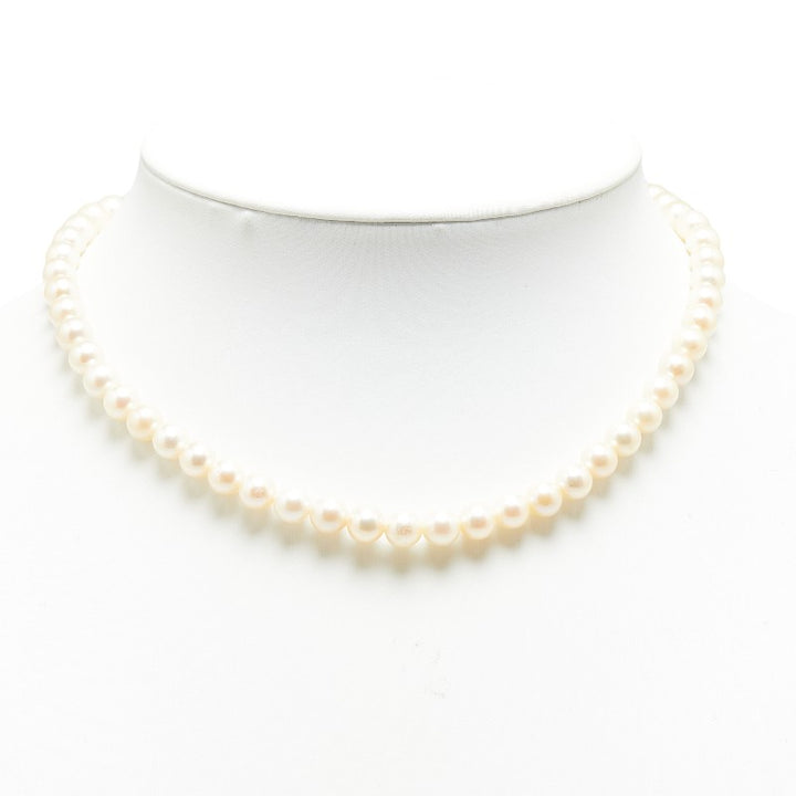 SV925 Silver Akoya Pearl 6.5-7mm Necklace in Great Condition