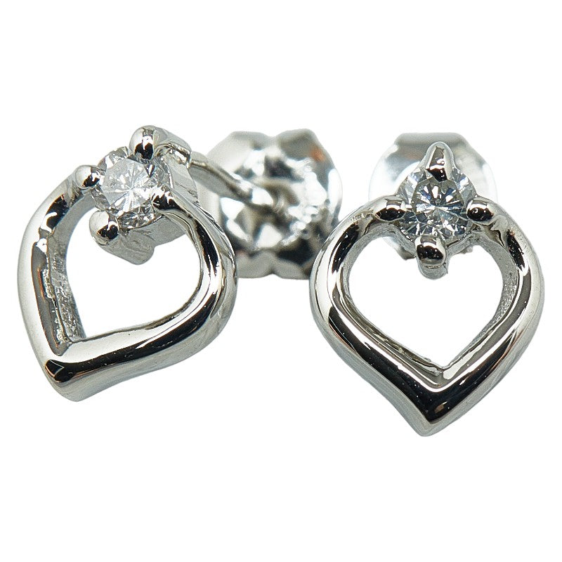 Other Platinum Heart Stud Earrings  Metal Earrings in Good condition