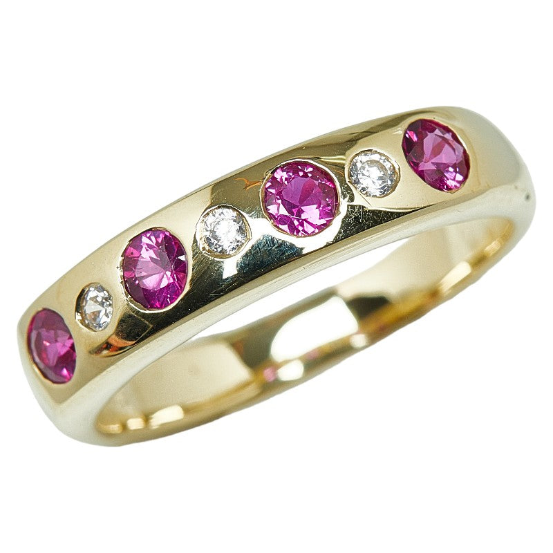 K14YG Yellow Gold Ruby 0.40ct Diamond 0.05ct Ring in Great Condition