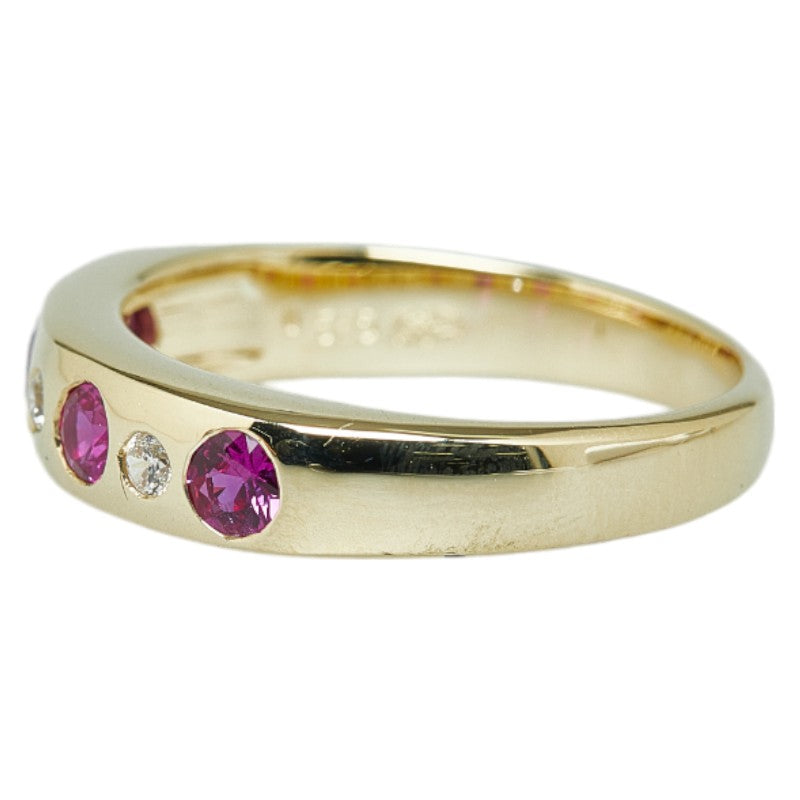 K14YG Yellow Gold Ruby 0.40ct Diamond 0.05ct Ring in Great Condition