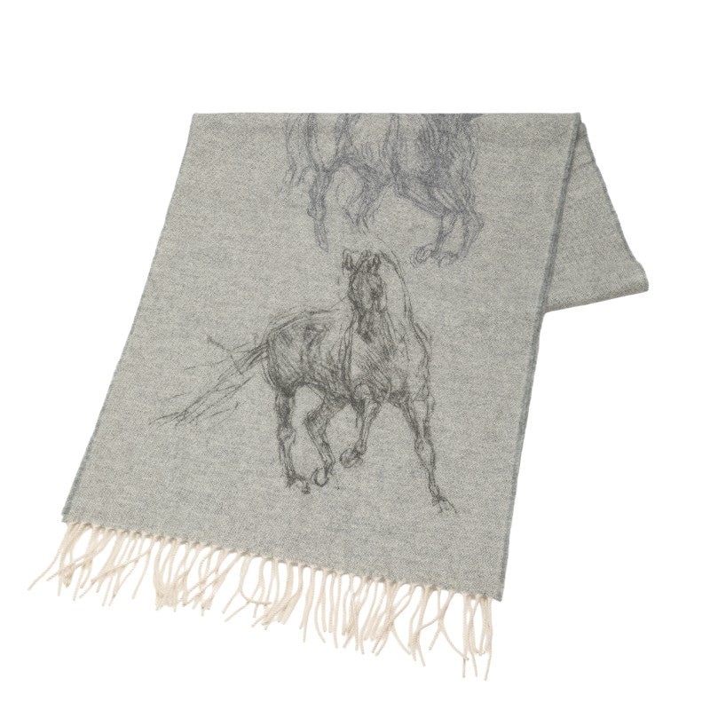 Hermes Cashmere Gallop Pirouette Scarf in Great Condition