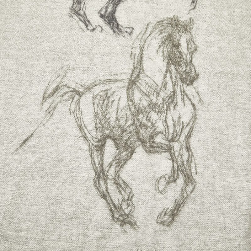 Hermes Gallop Pirouette Horse Scarf Gray Cashmere