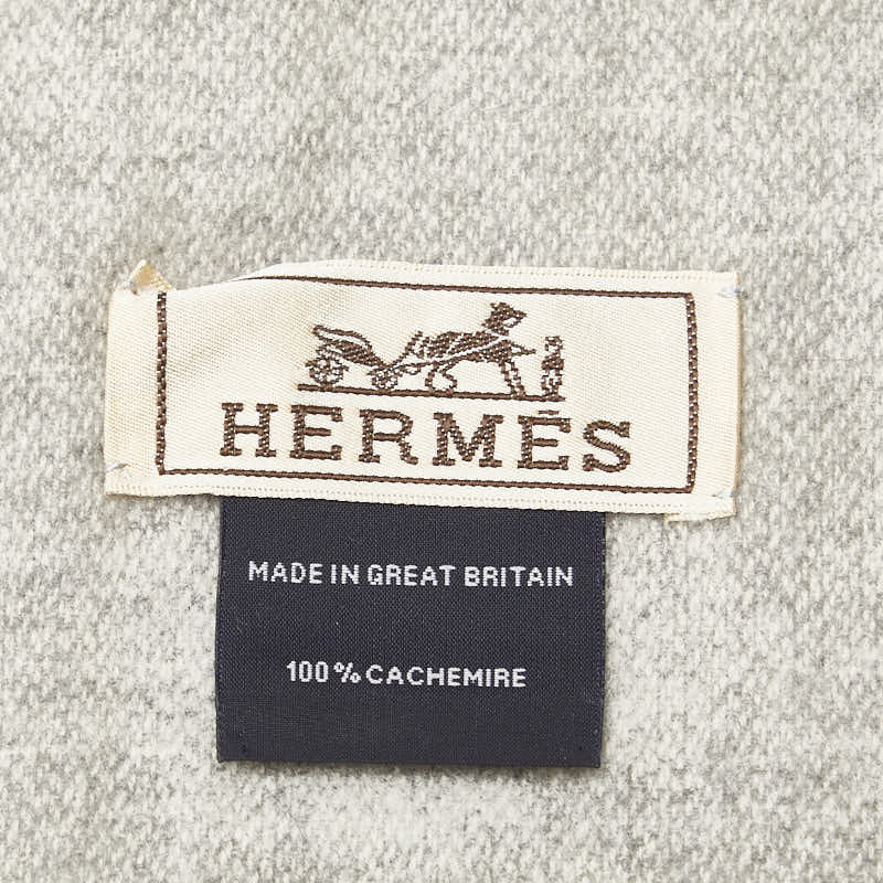 Hermes Gallop Pirouette Horse Scarf Gray Cashmere in Great Condition