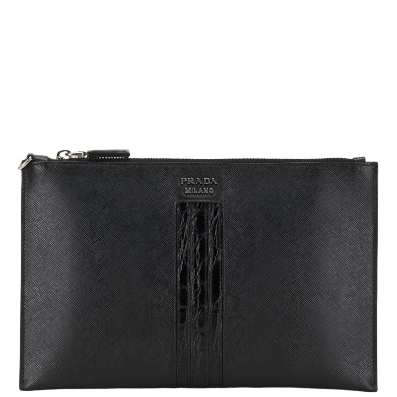 Prada Saffiano Leather Clutch Bag Leather Clutch Bag 2NG005 in Good condition