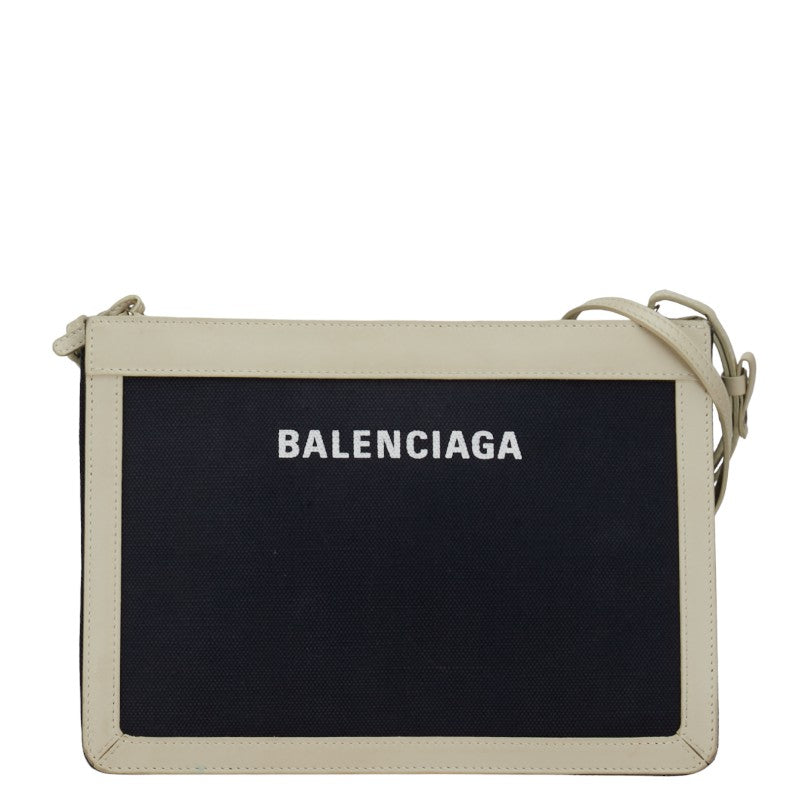 Balenciaga Navy Pochette Shoulder Bag Canvas Shoulder Bag 339937 in Good condition