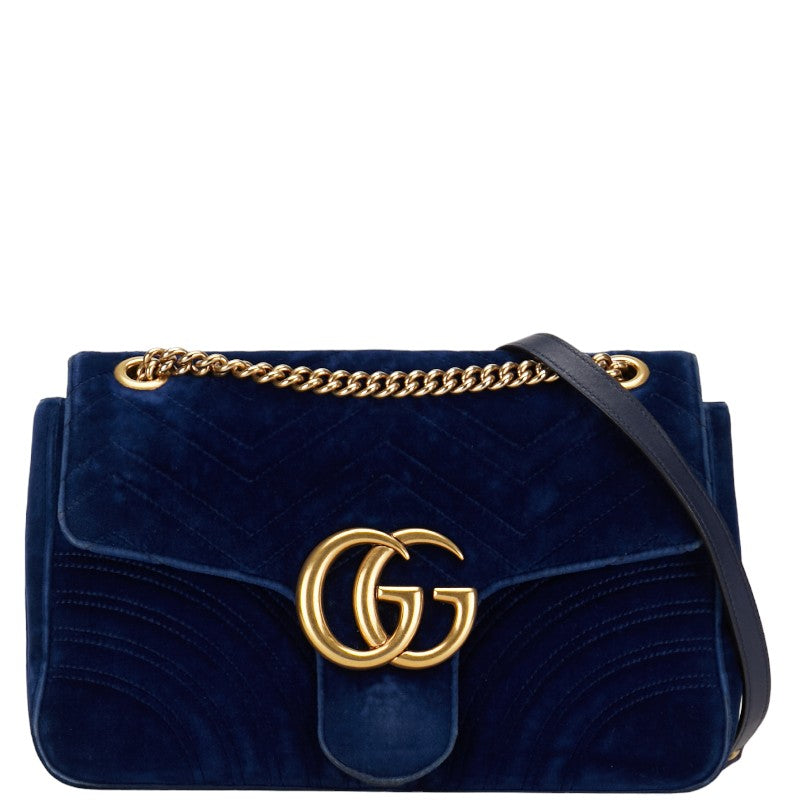 Gucci GG Velvet GG Marmont Shoulder Bag Canvas Shoulder Bag 443496 in Good condition