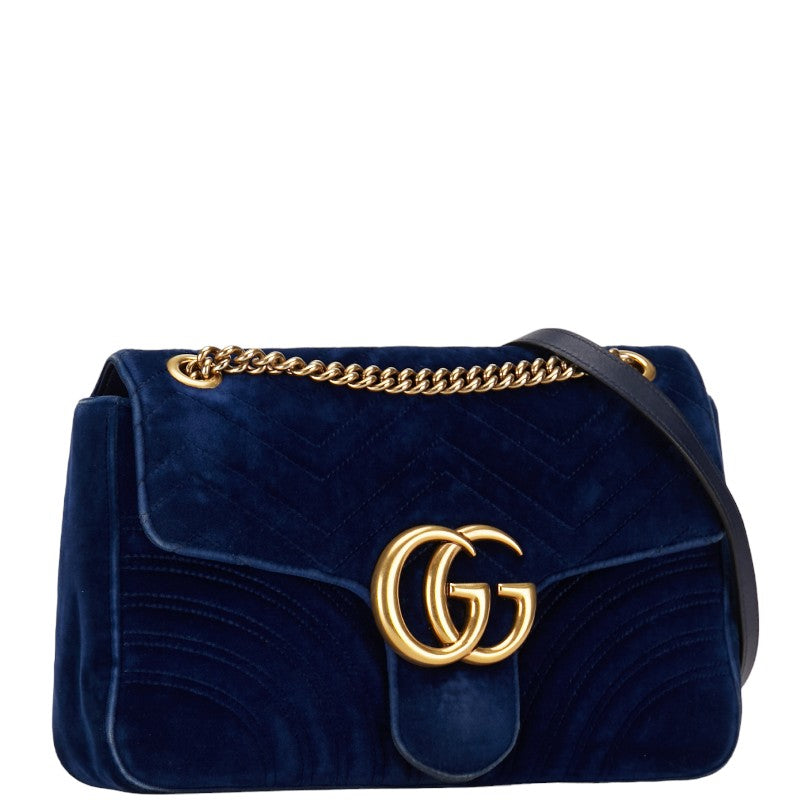 Gucci GG Velvet GG Marmont Shoulder Bag Canvas Shoulder Bag 443496 in Good condition