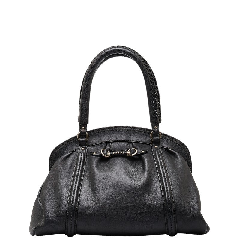 Dior Edge Logo Plate Top Handle Leather Handbag in Good condition