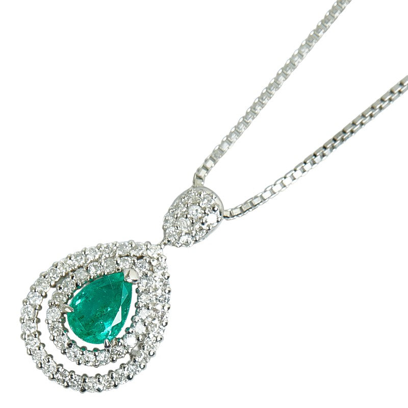 Other Platinum Teardrop Emerald Necklace Metal Necklace in Excellent condition