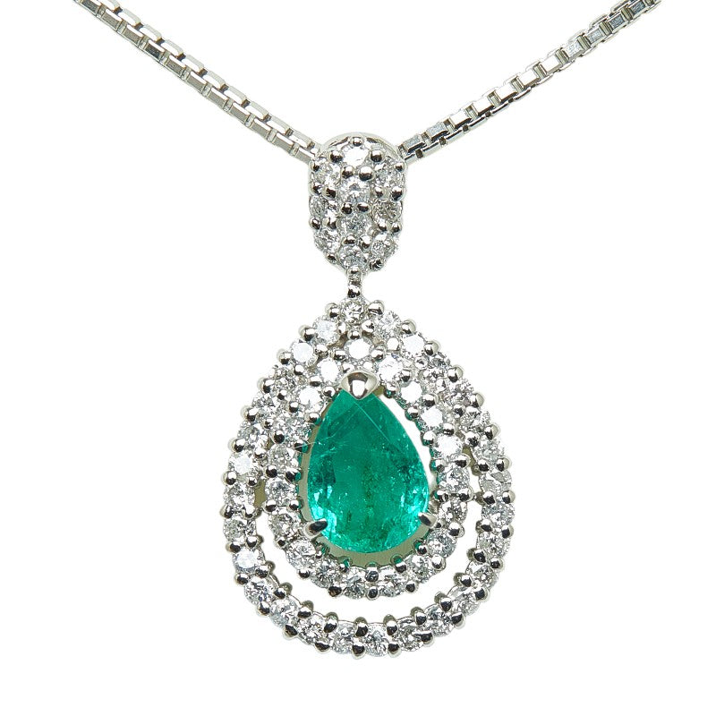 Other Platinum Teardrop Emerald Necklace Metal Necklace in Excellent condition