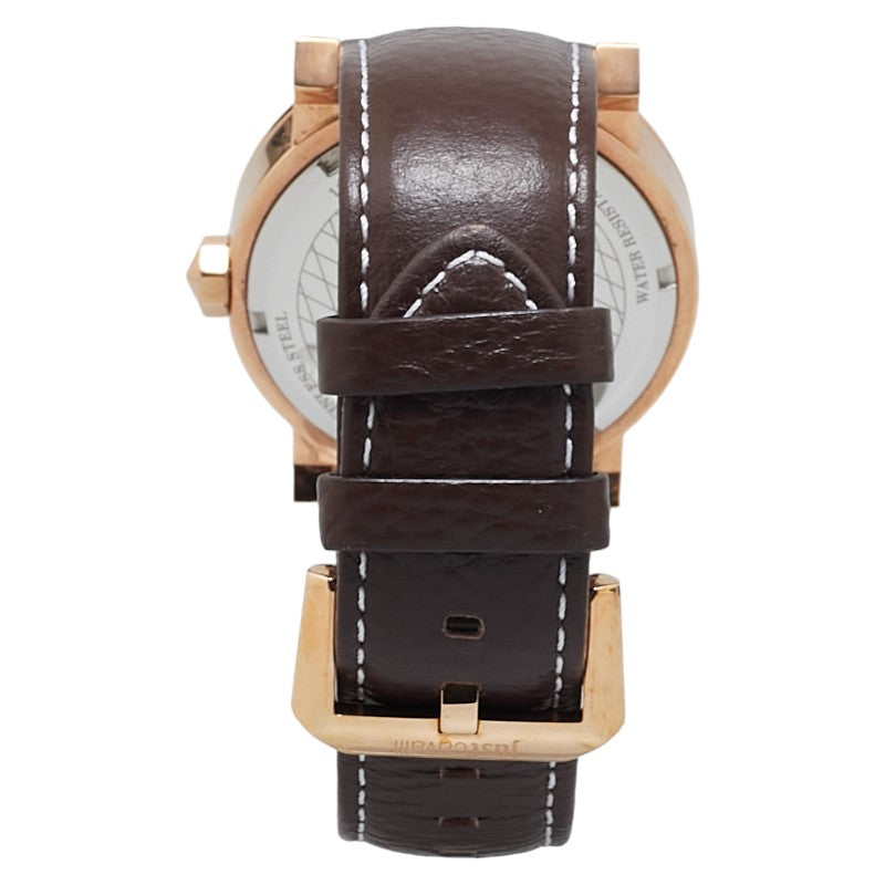 Just Cavalli 1G064 Quartz Watch Stainless Steel Leather Brown Dial