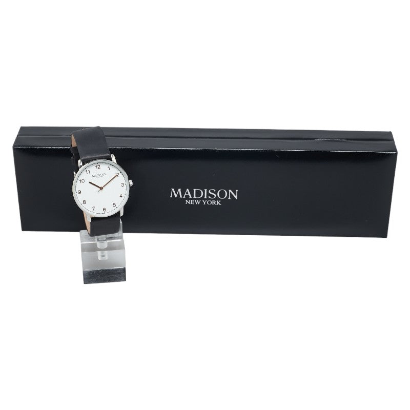 Madison New York Quartz Watch Stainless Steel Leather