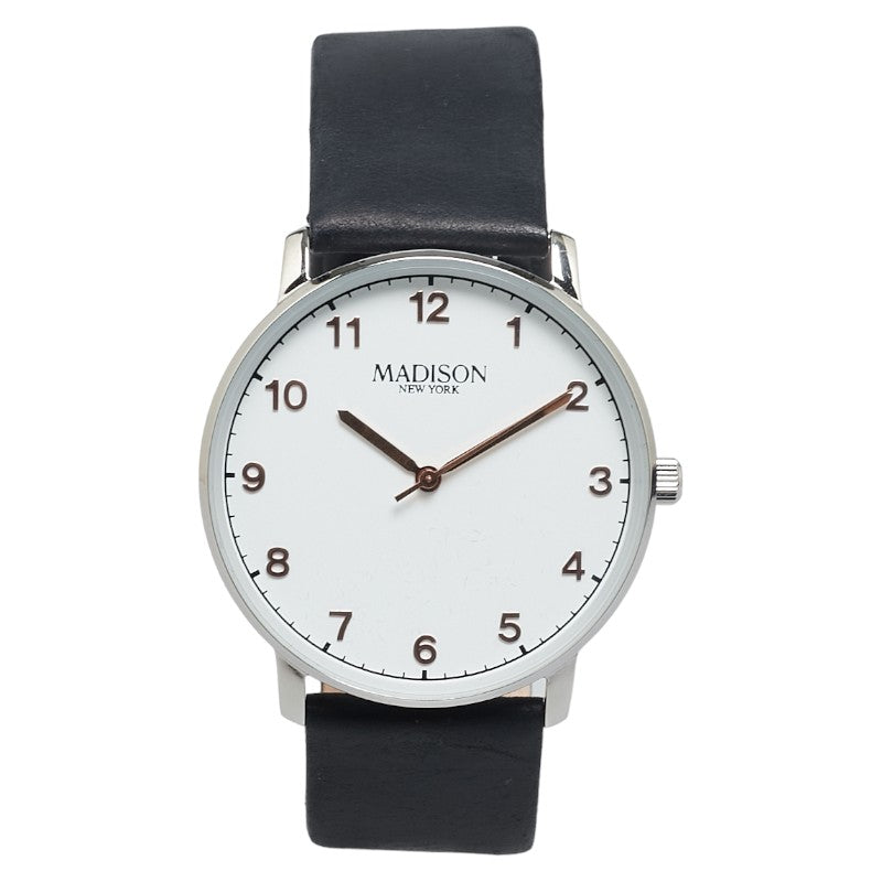 Madison New York Quartz Watch Stainless Steel Leather