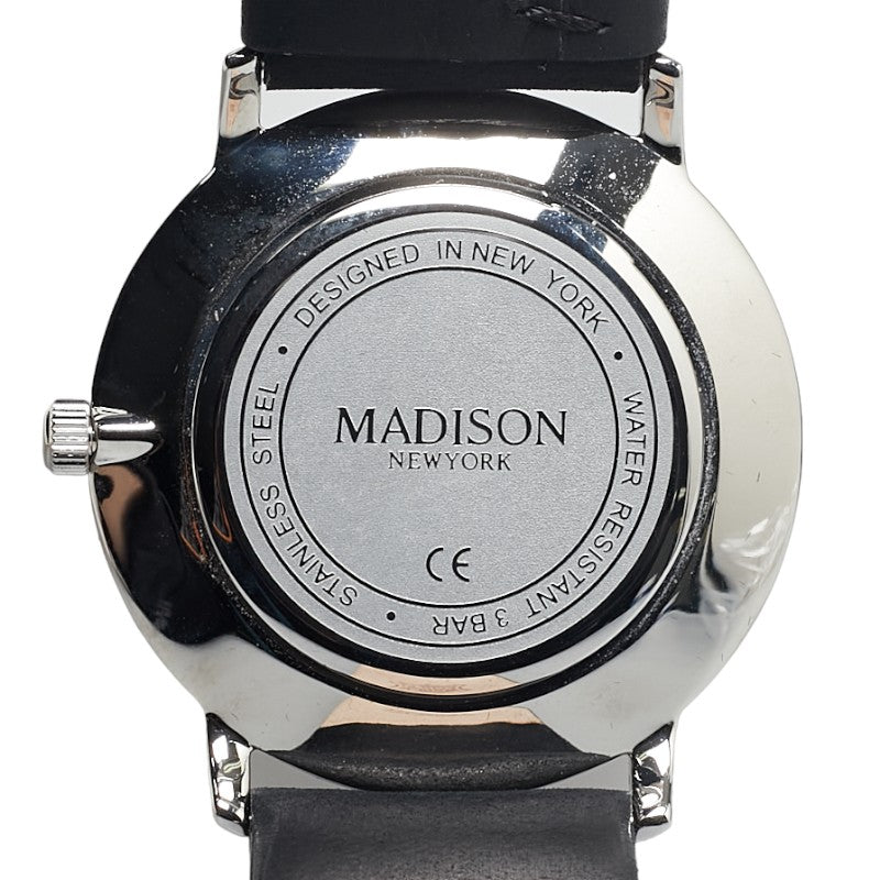 Madison New York Quartz Watch Stainless Steel Leather