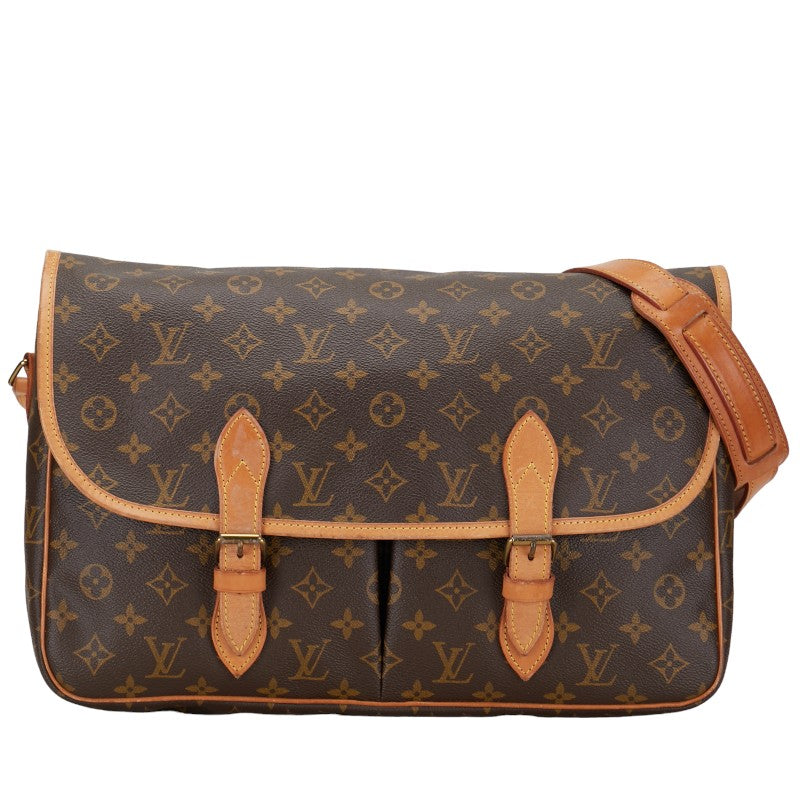 Louis Vuitton Monogram Gibeciere GM Shoulder Bag M42249 Brown PVC Leather in Very Good Condition