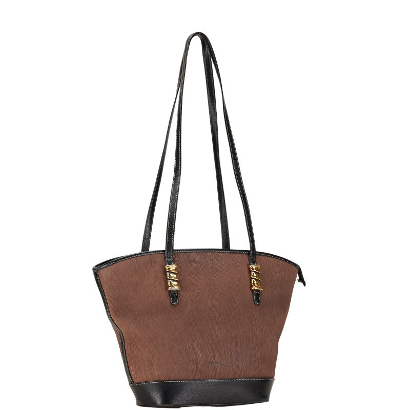 Loewe Velazquez Leather Tote Bag Brown Black