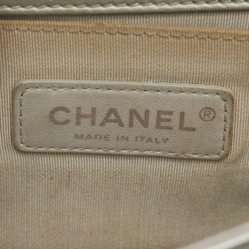 Chanel Boy Chain Shoulder Bag Green Leather