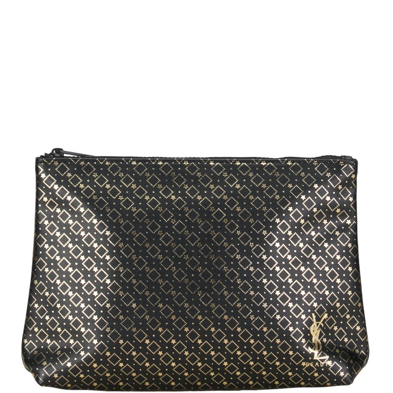 Yves Saint Laurent Leather Logo Star Pattern Pouch in Great Condition