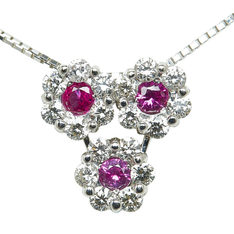 Other 18K Ruby Diamond Necklace  Metal Necklace in Good condition