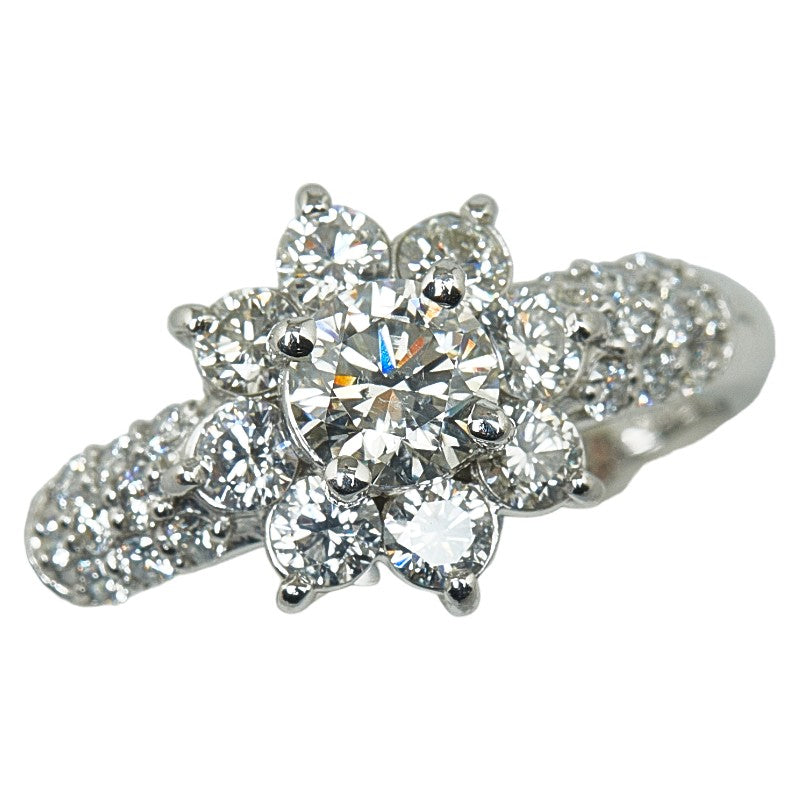 Other Platinum Diamond Flower Ring  Metal Ring in Excellent condition